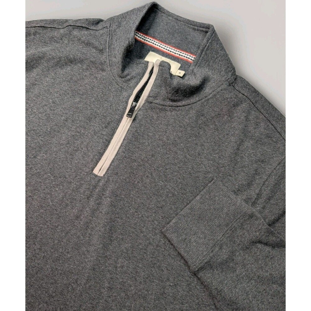The Normal Brand Quarter Zip Pullover SZ XL Grey Cotton Blend Mock Neck 1/4 Zip